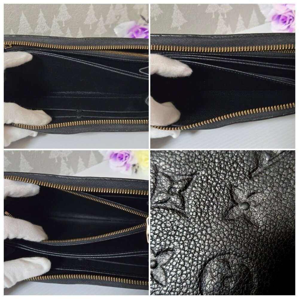Authentic Louis Vuitton Monogram Empreinte Leather Zippy Long Wallet Black - Picture 13 of 15